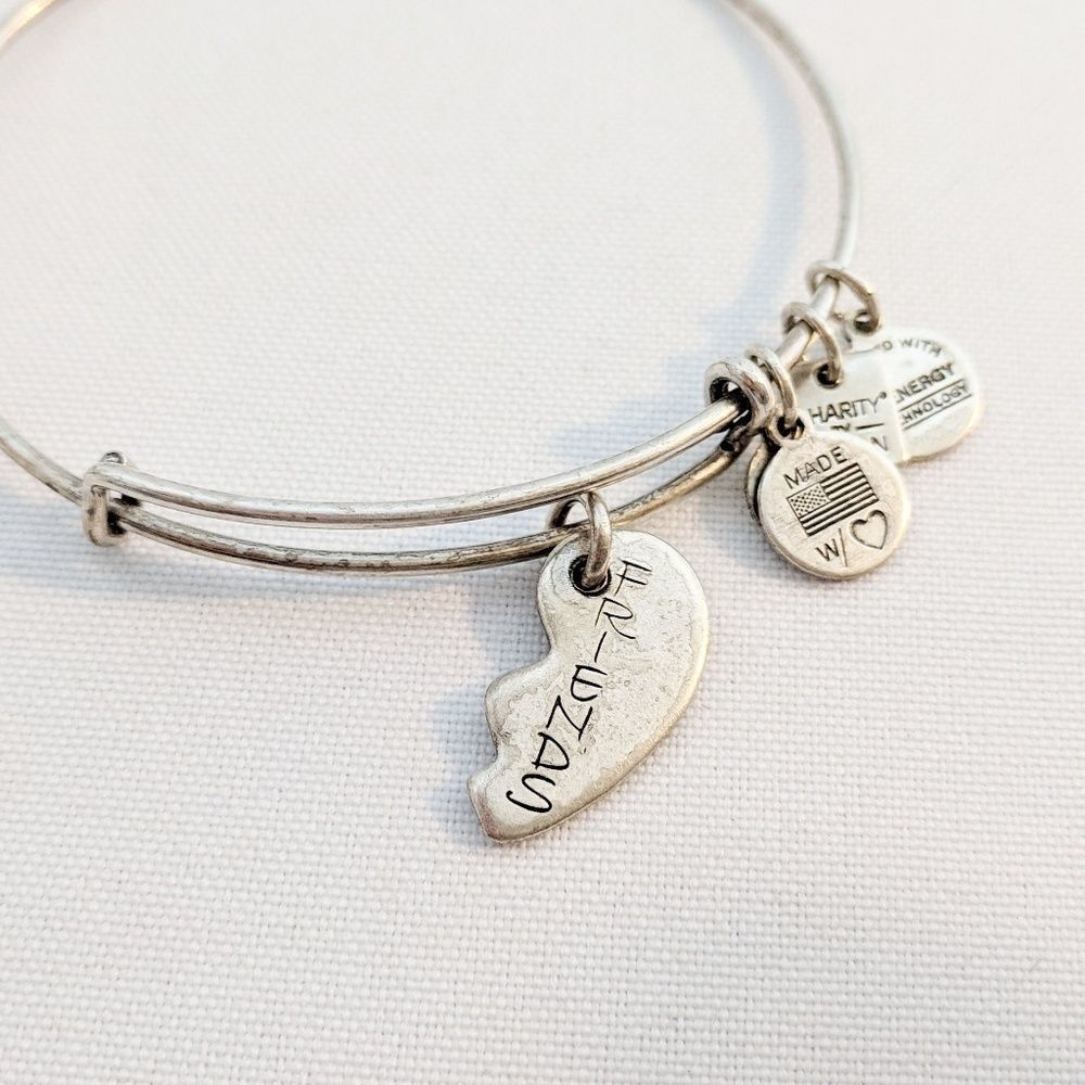 Alex and Ani Best "Friends" Silver Charm Bracelet